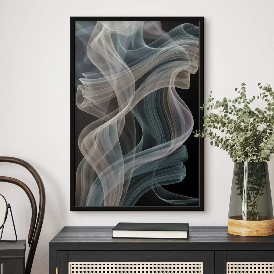 Papier peint Des volutes de fumée colorées se dessinent sur un fond sombre f49862