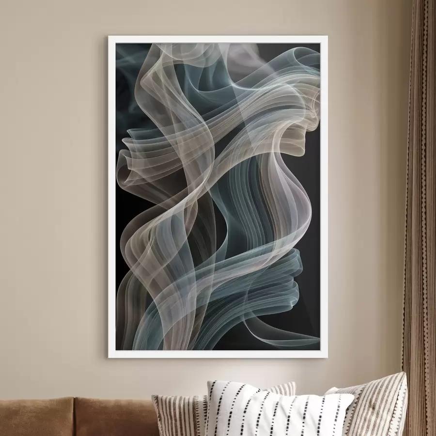 Papier peint Des volutes de fumée colorées se dessinent sur un fond sombre f49862