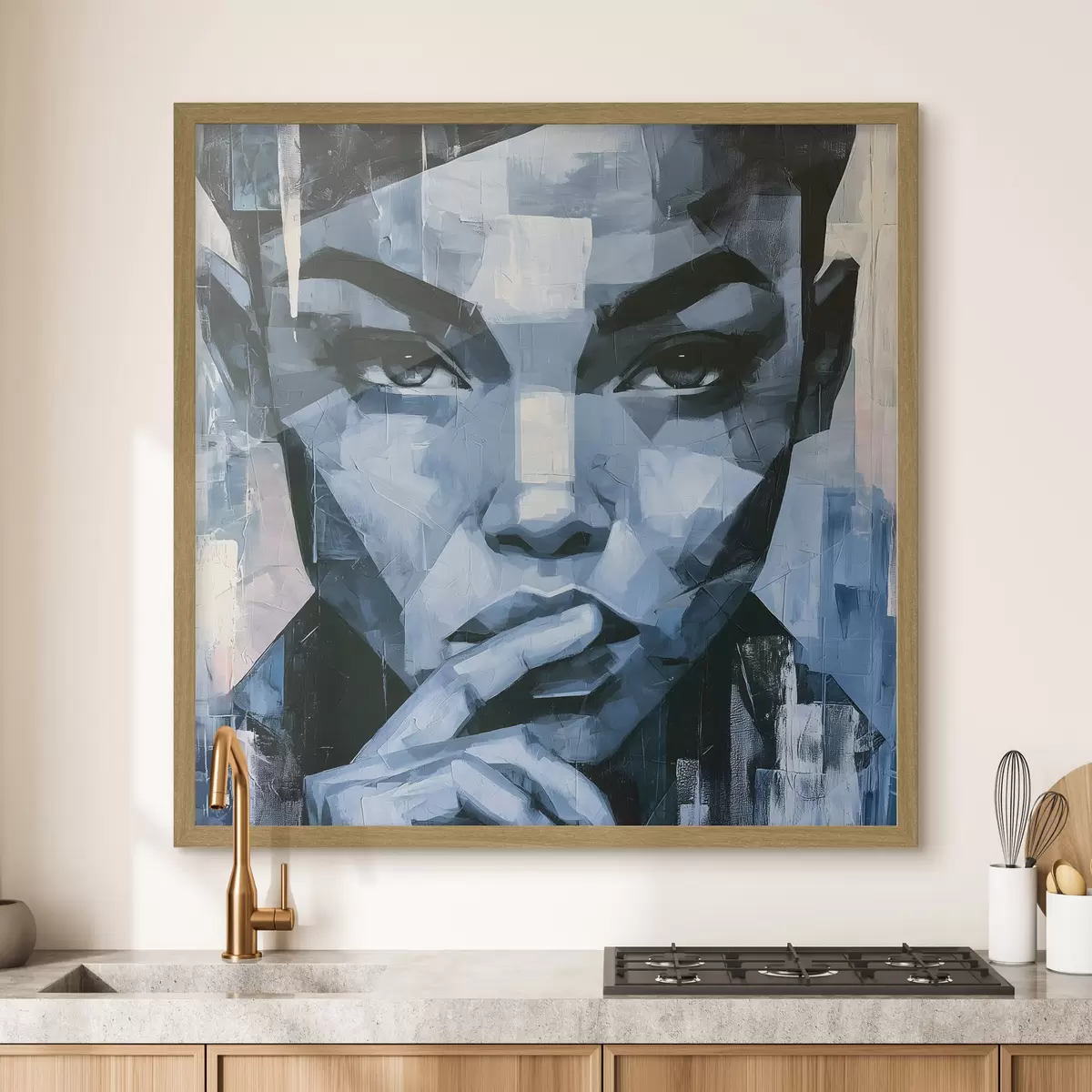 Poster Portrait abstrait d'une jeune fille au regard perçant f49891