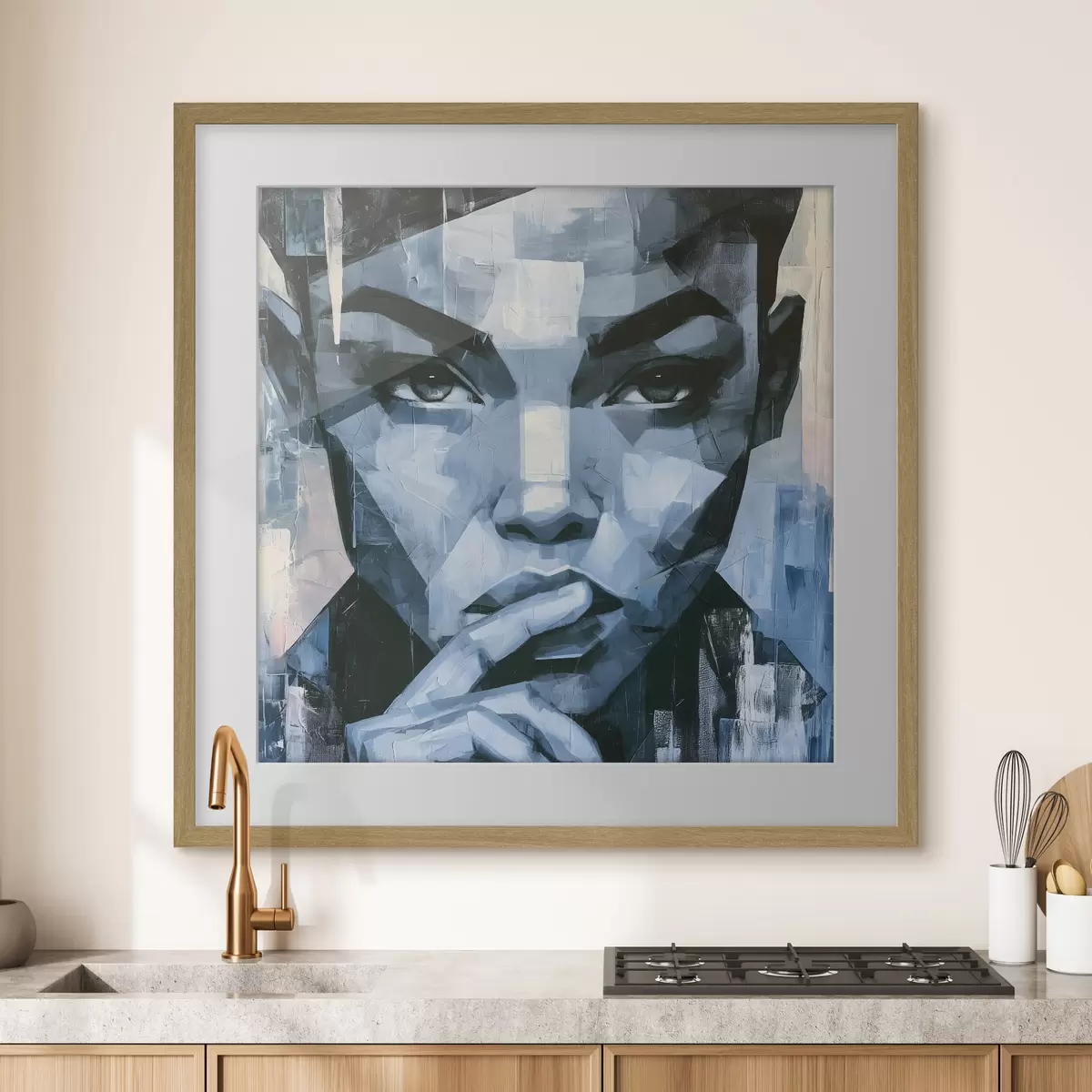 Poster Portrait abstrait d'une jeune fille au regard perçant f49891