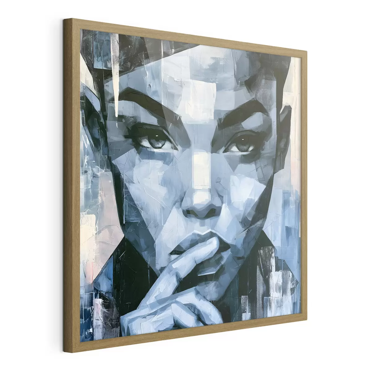 Poster Portrait abstrait d'une jeune fille au regard perçant f49891