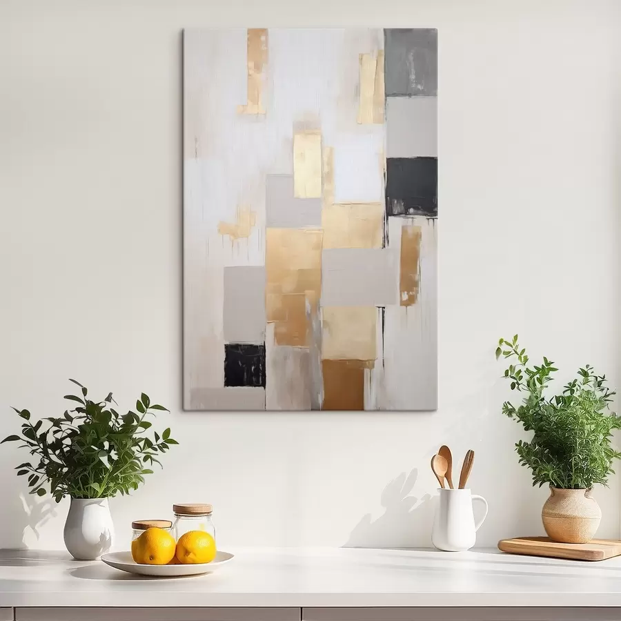Tableau Composition abstraite imitant la peinture s49898