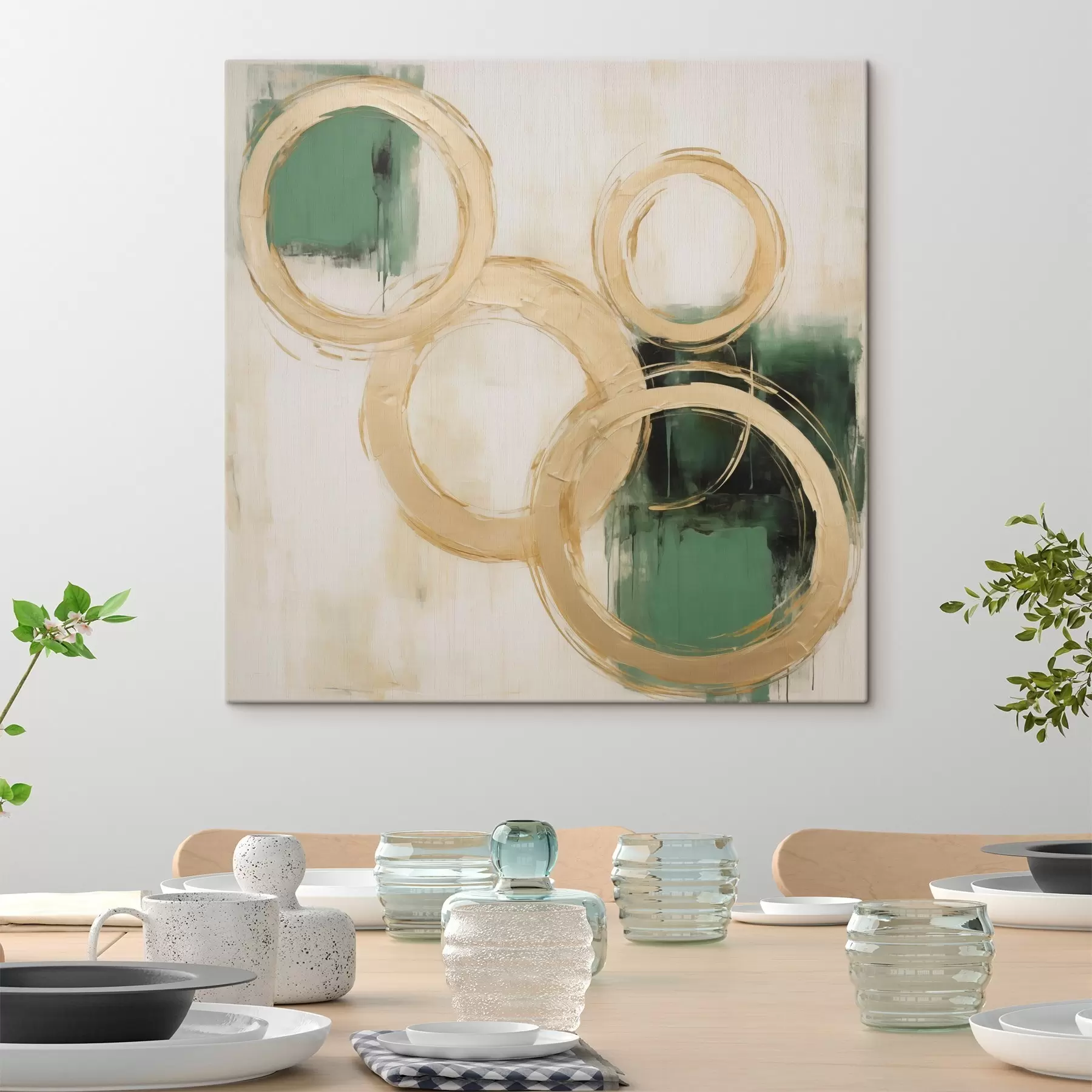 Tableau Cercles abstraits, imitation de la peinture s49907