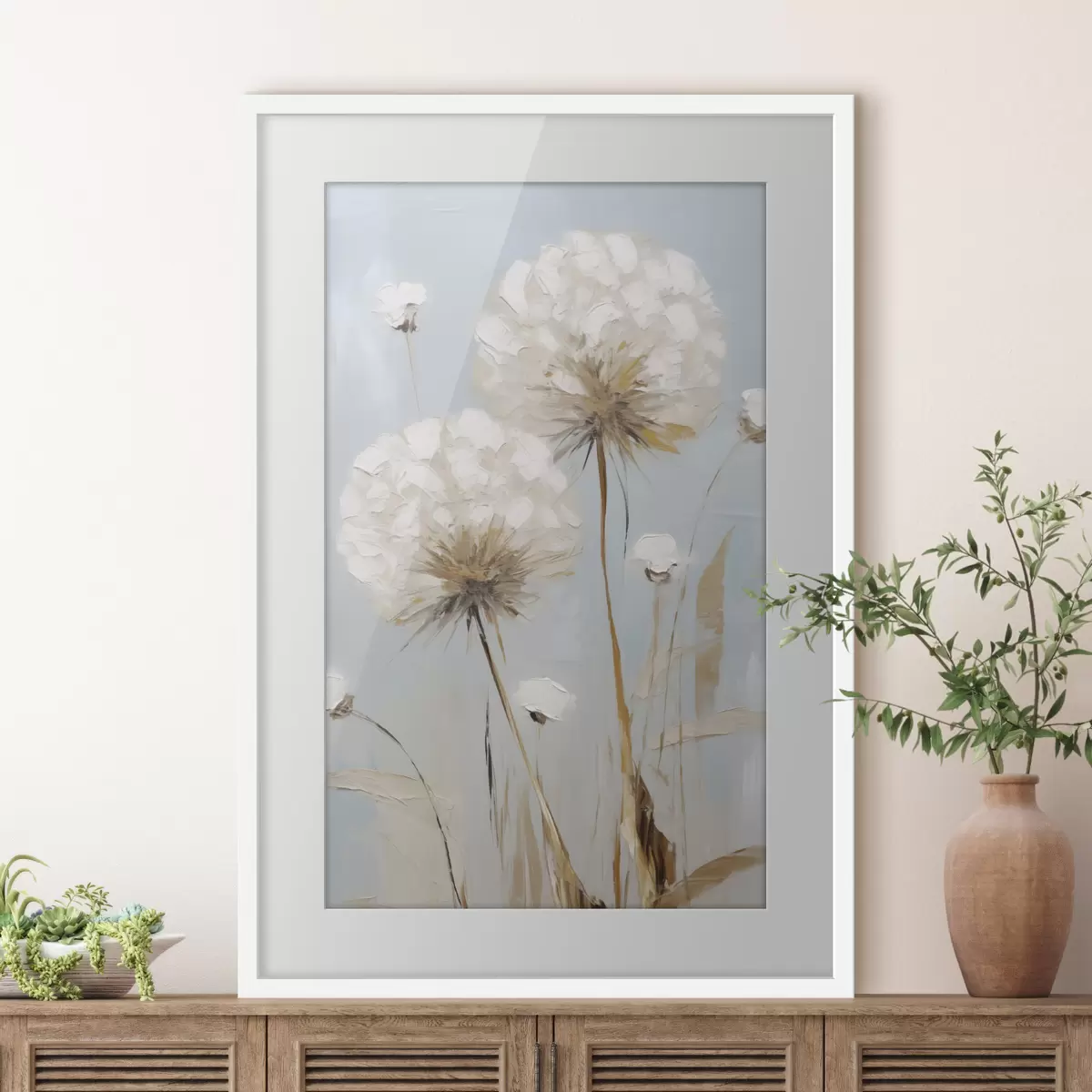 Poster Peinture imitant des pissenlits f49896