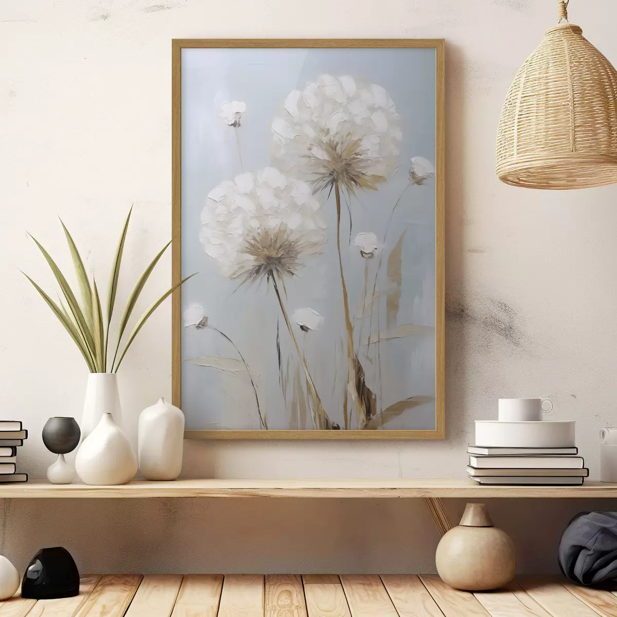 Poster Peinture imitant des pissenlits f49896