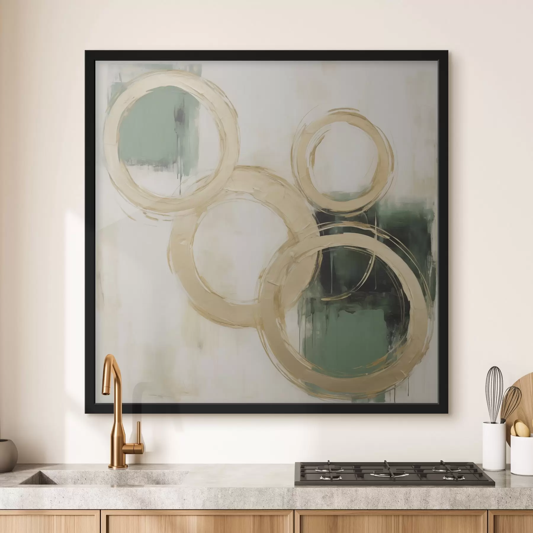 Papier peint Cercles abstraits, imitation de la peinture f49907