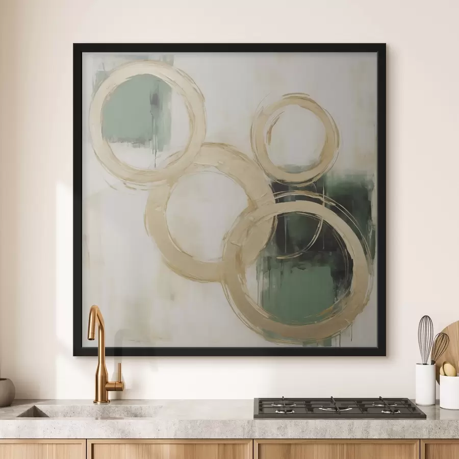 Papier peint Cercles abstraits, imitation de la peinture f49907