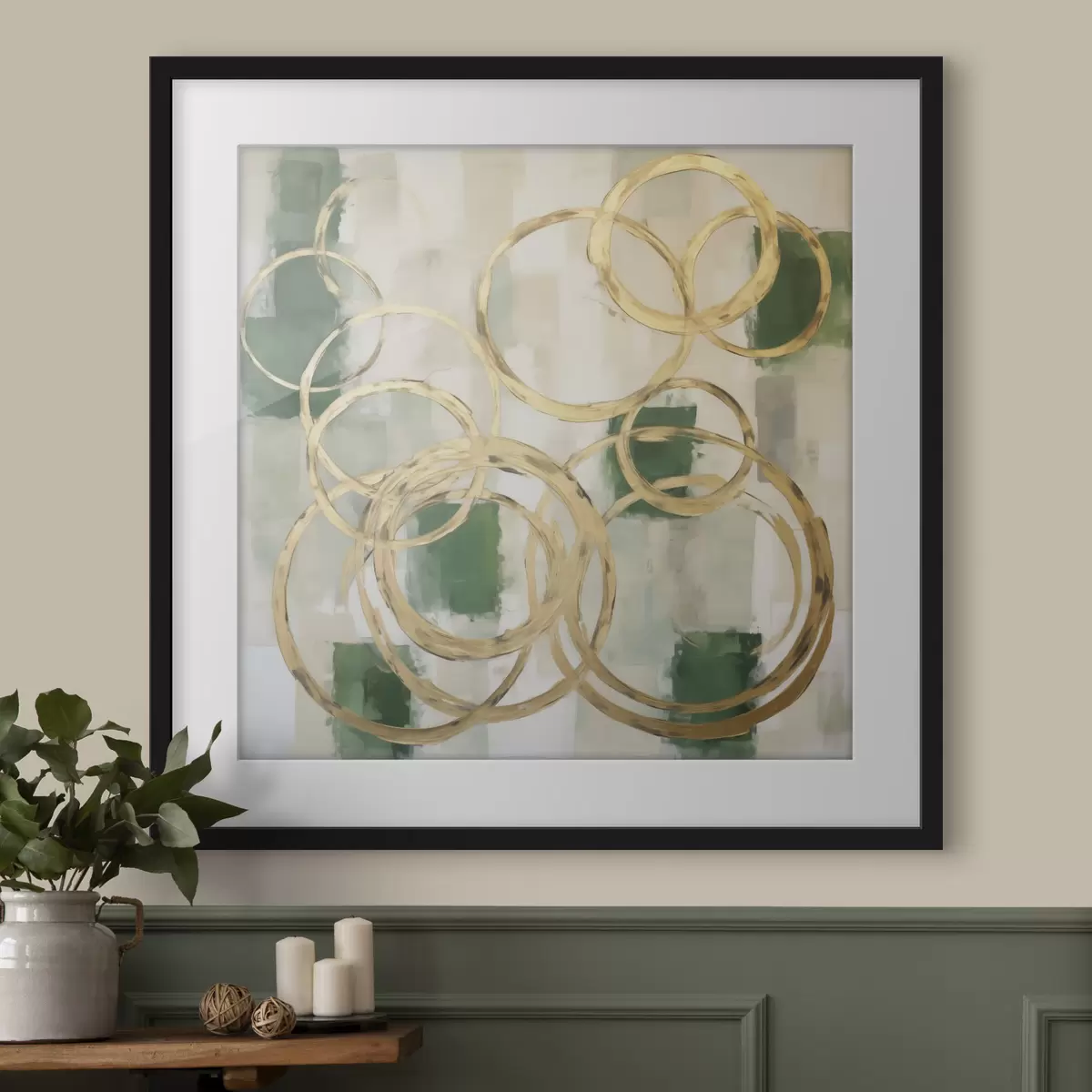 Poster Cercles abstraits, imitation de la peinture f49908