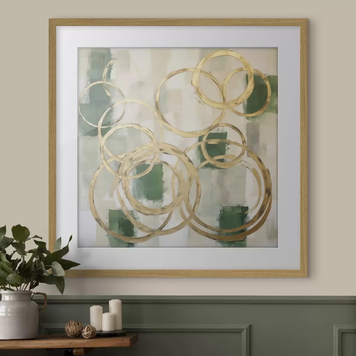 Poster Cercles abstraits, imitation de la peinture f49908