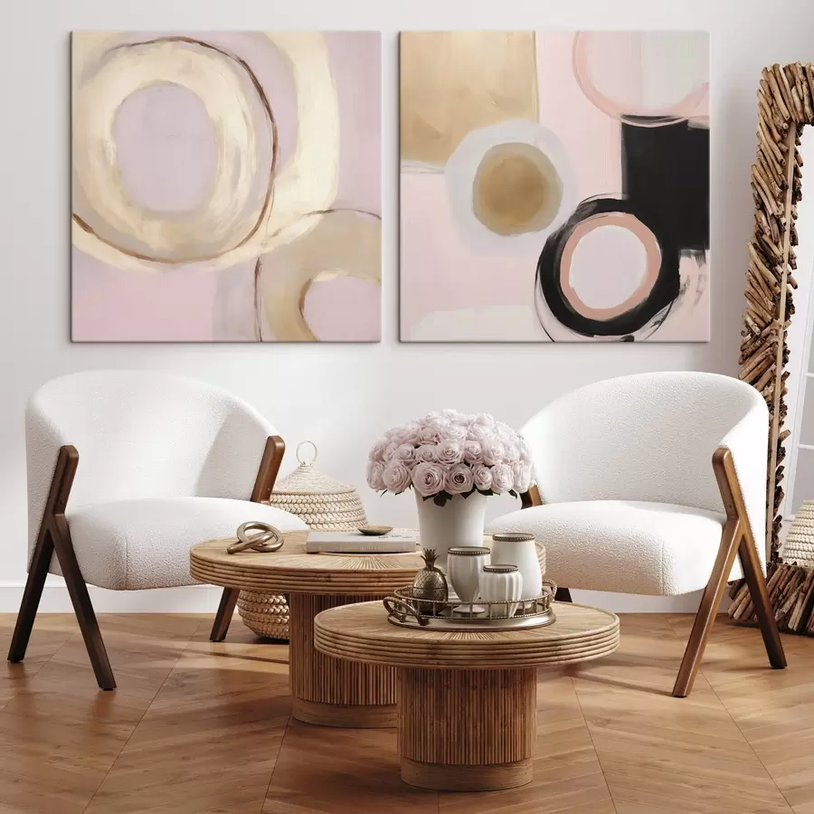 Tableau Cercles abstraits, imitation de la peinture m30735
