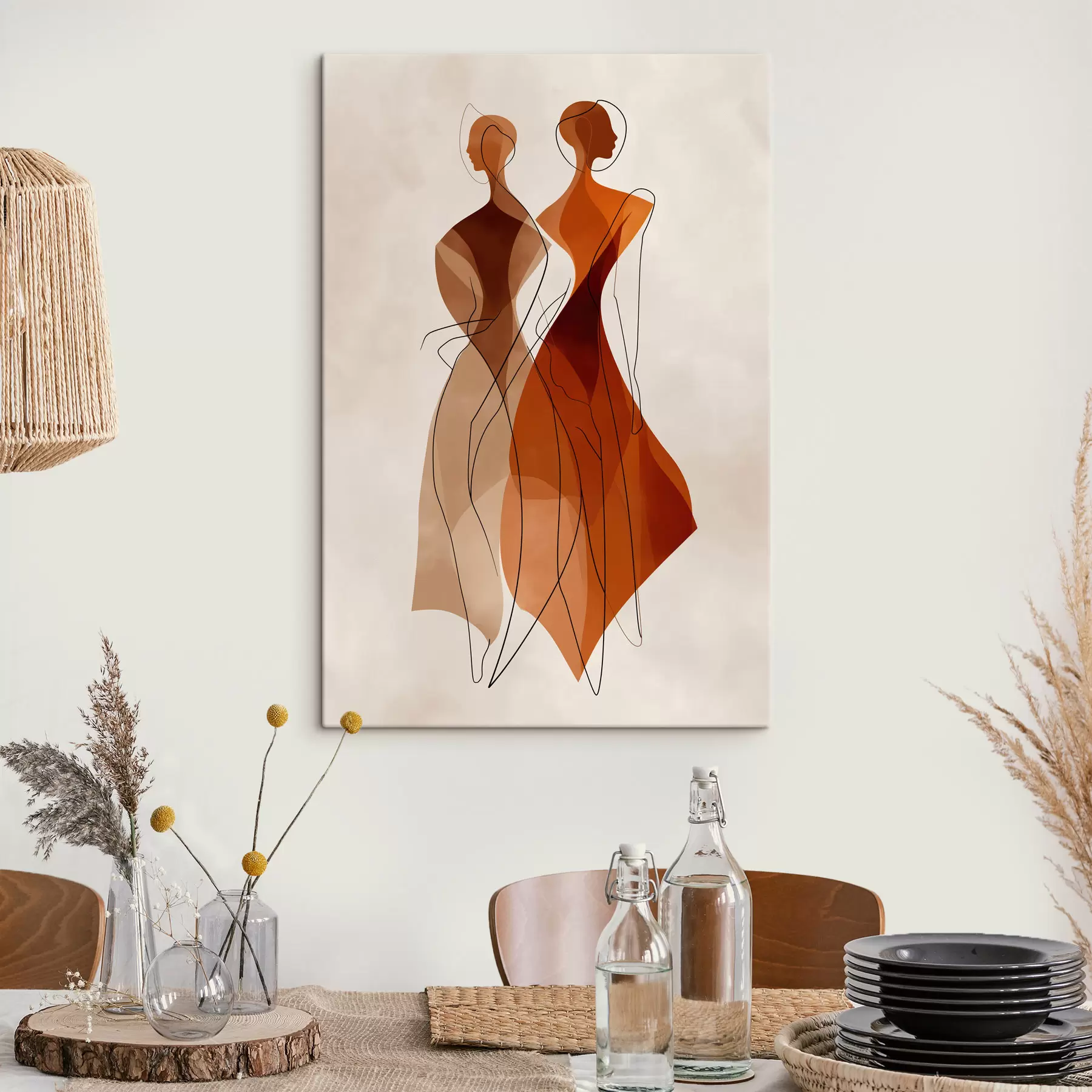 Tableau Silhouettes abstraites s49922