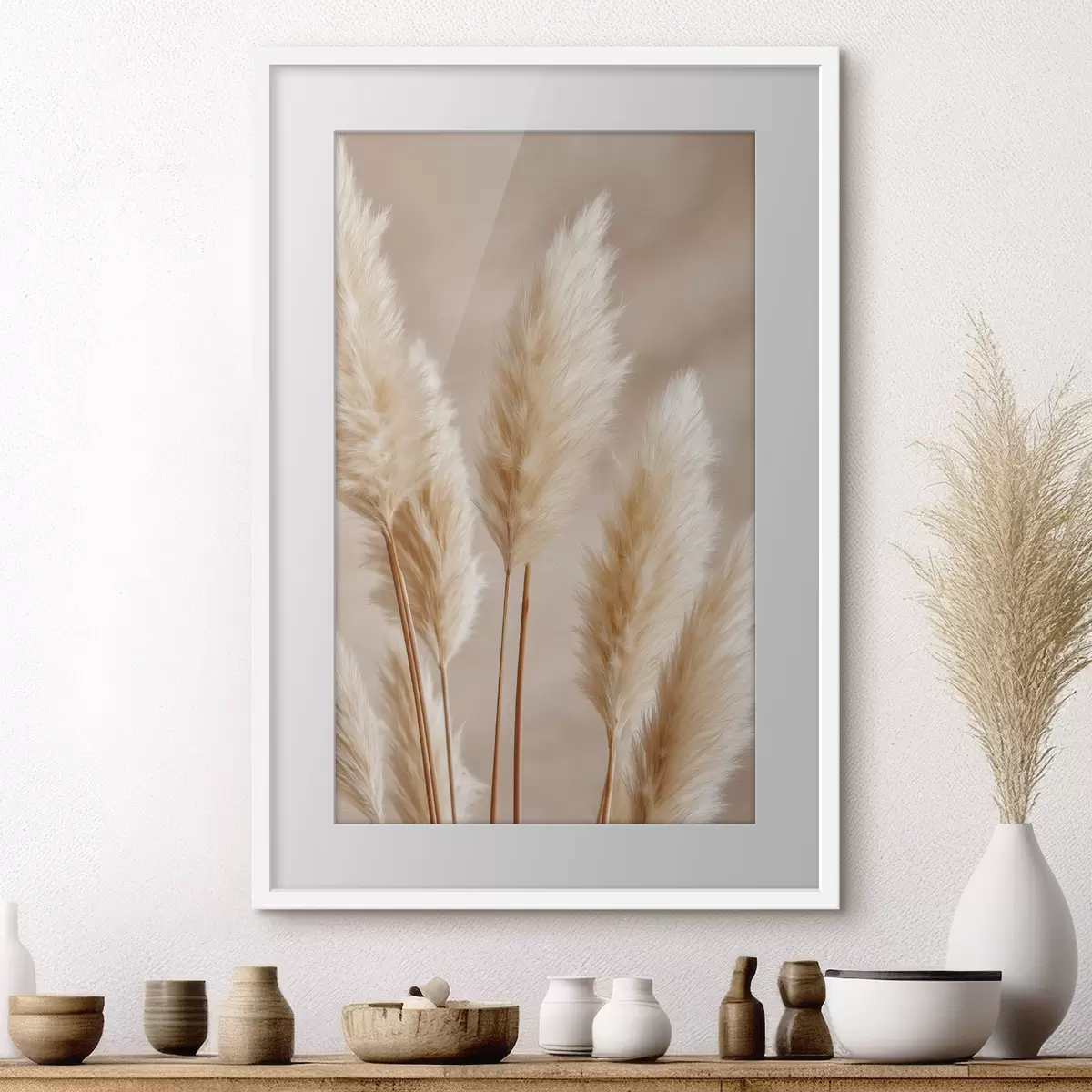 Poster Épis de maïs et herbe de la pampa f49920