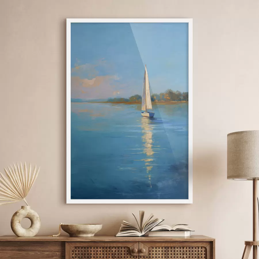 Papier peint Un yacht sur le fleuve f49924