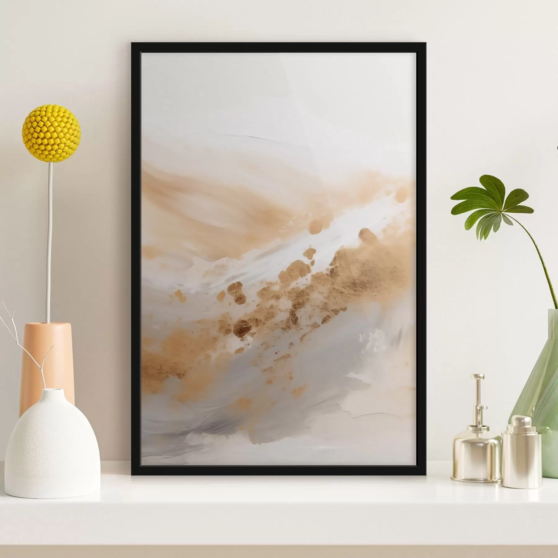 Papier peint Abstraction dans les tons beiges f49988