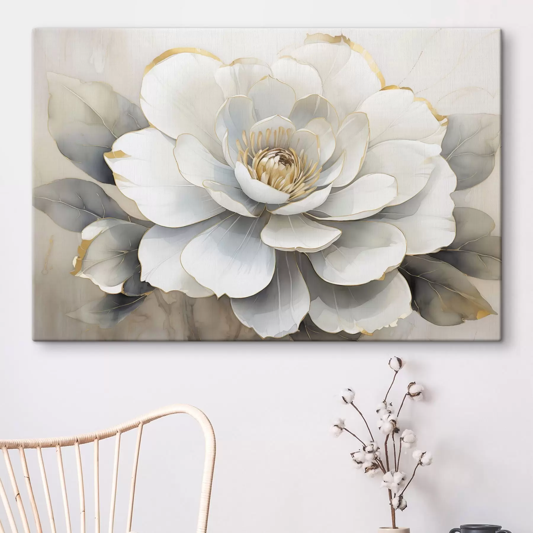 Tableau Pivoine blanche s50025
