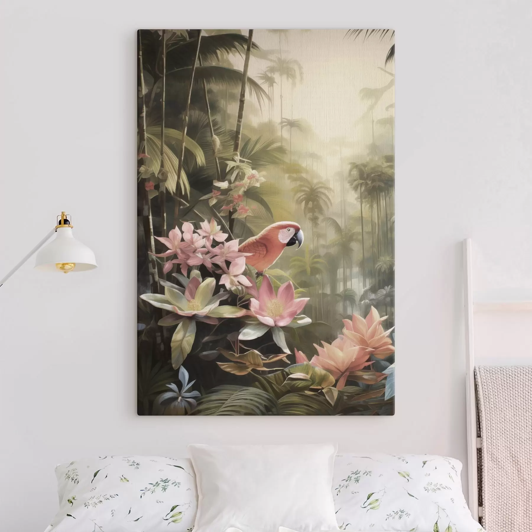 Tableau Un flamant rose sous les tropiques s50026