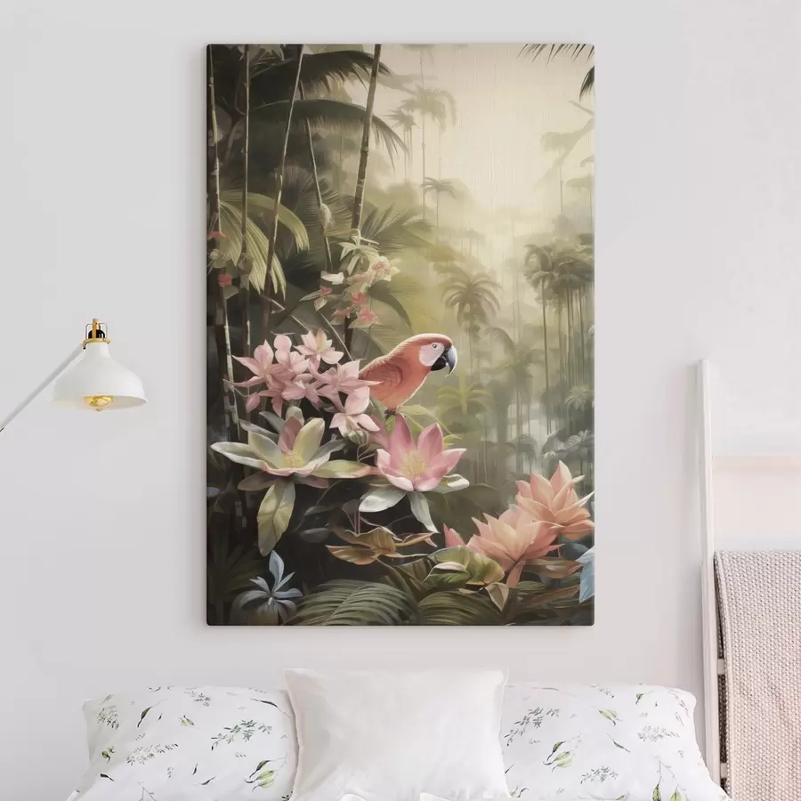 Tableau Un flamant rose sous les tropiques s50026