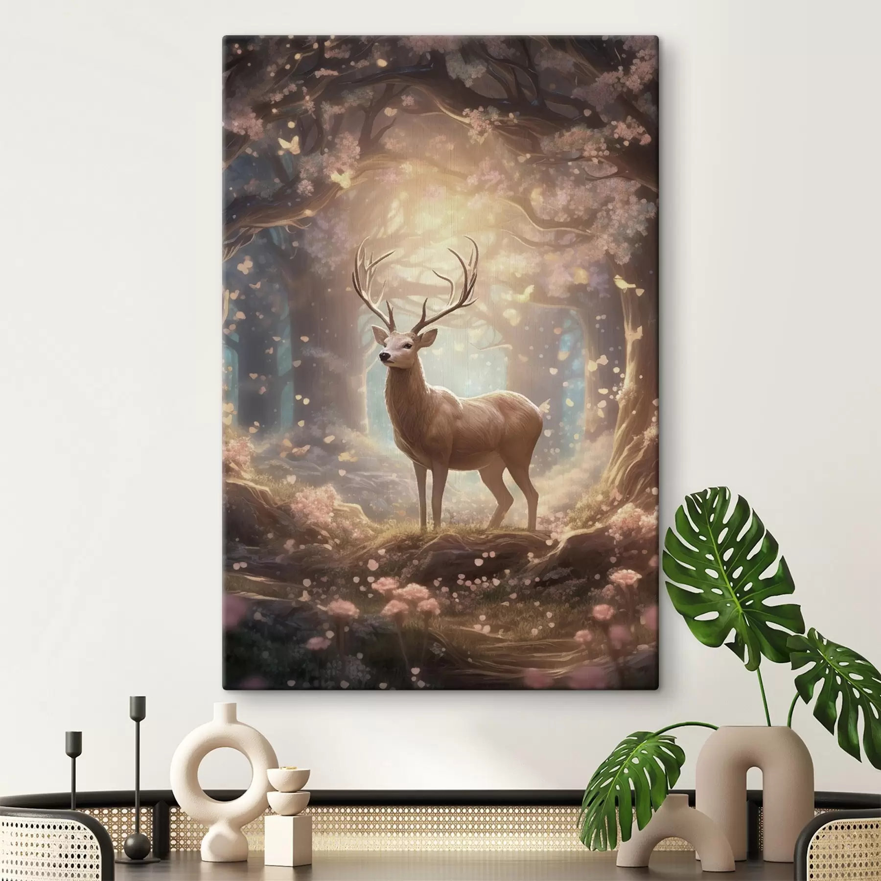 Tableau Cerfs dans la forêt s50028