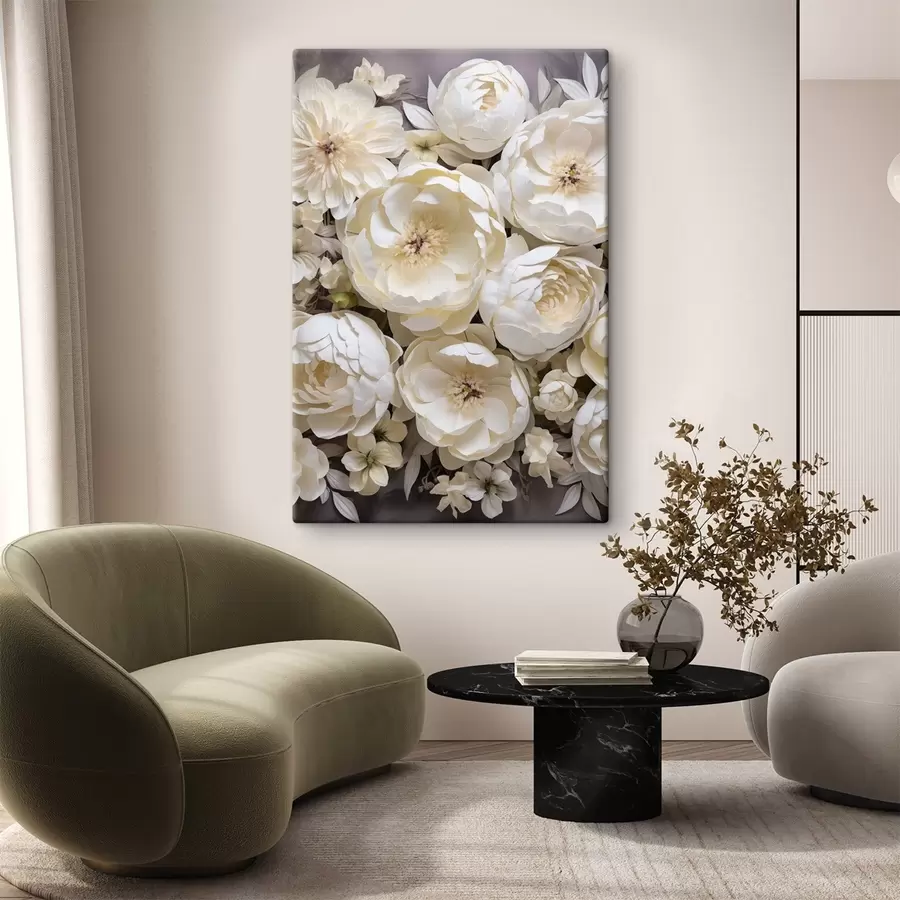 Tableau Pivoines blanches s50034