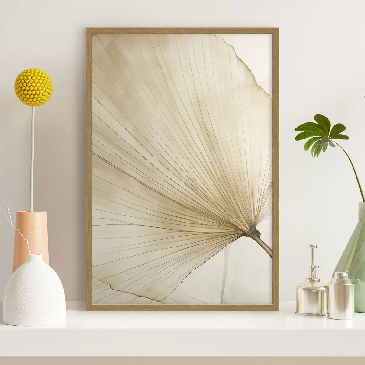 Poster Feuille de palmier claire f50021