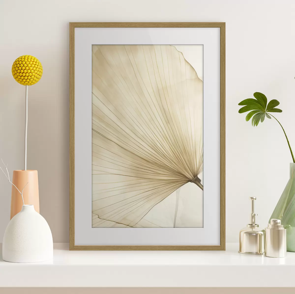 Poster Feuille de palmier claire f50021