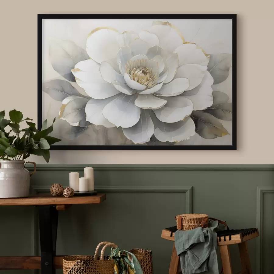Papier peint Pivoine blanche f50025