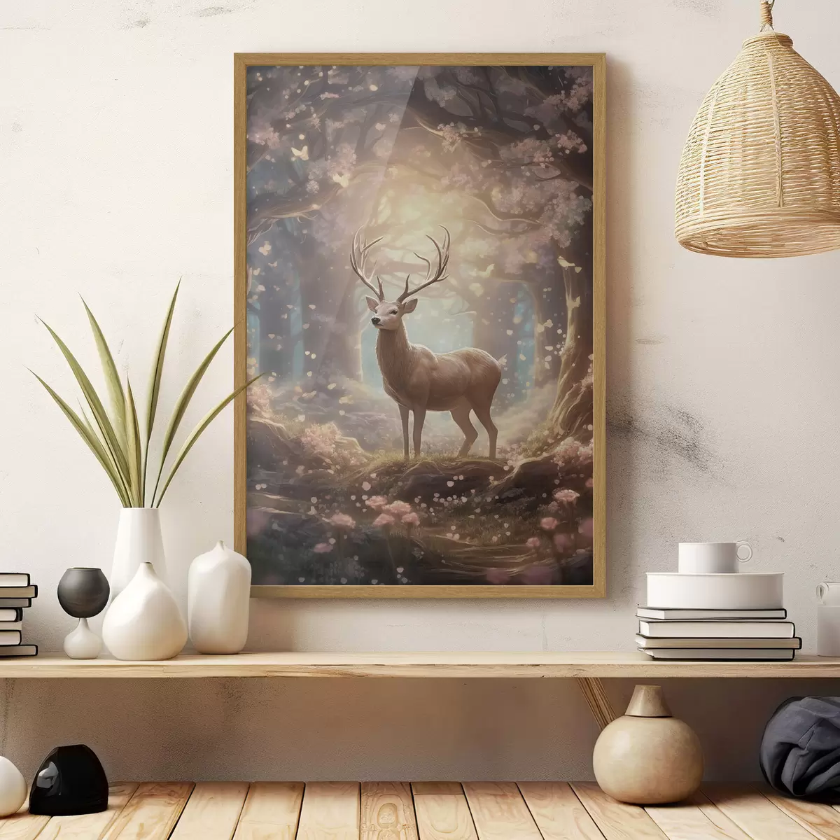 Poster Cerfs dans la forêt f50028