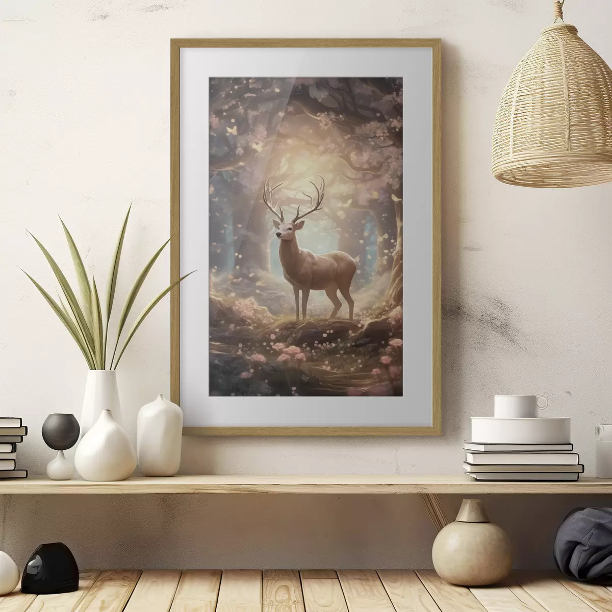 Poster Cerfs dans la forêt f50028