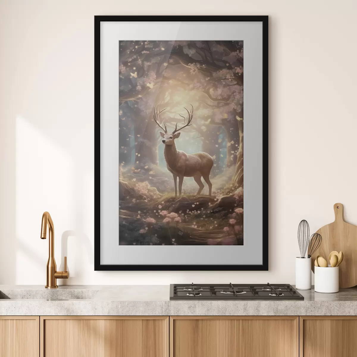 Poster Cerfs dans la forêt f50028