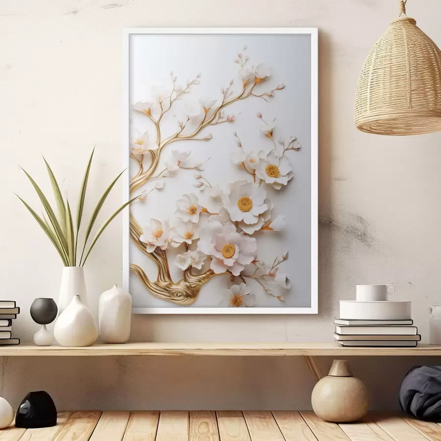 Papier peint Magnolias blancs f50033