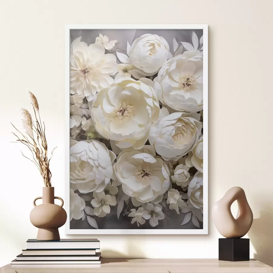 Papier peint Pivoines blanches f50034