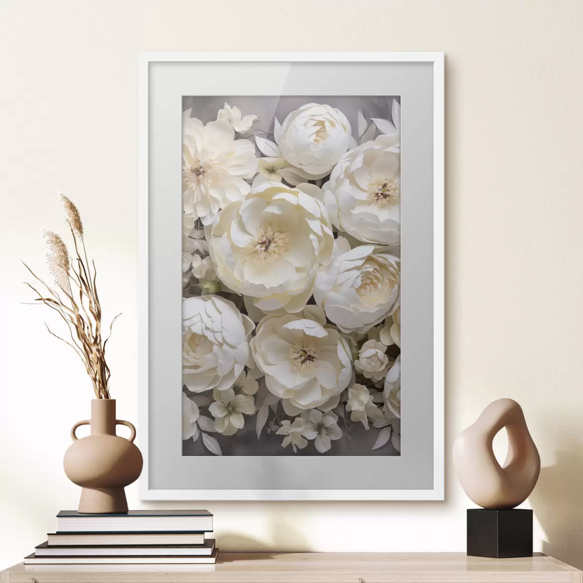 Poster Pivoines blanches f50034