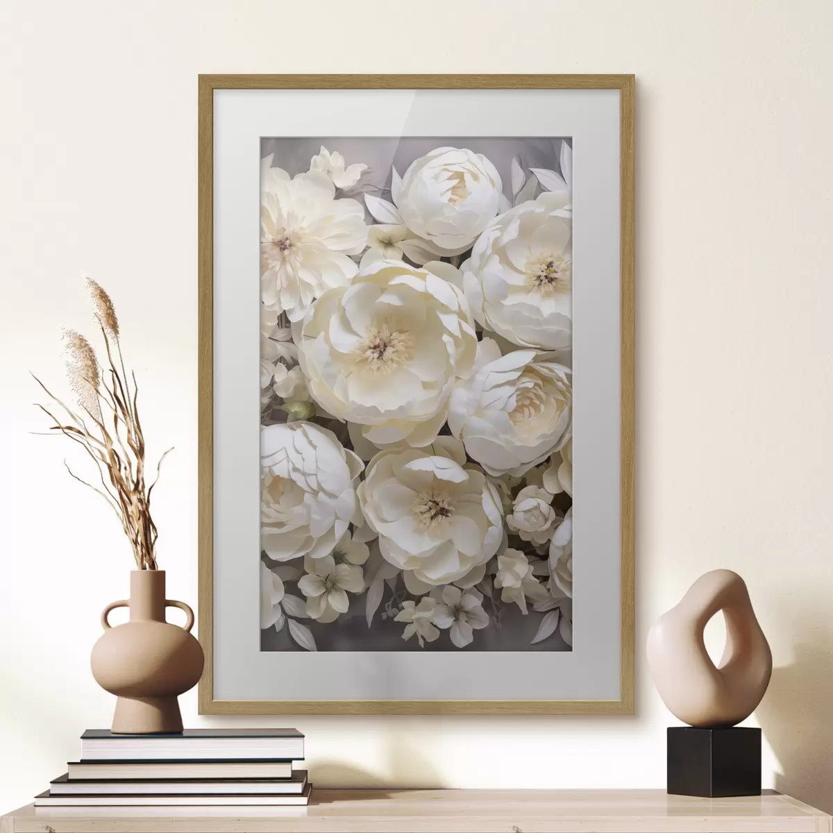 Poster Pivoines blanches f50034