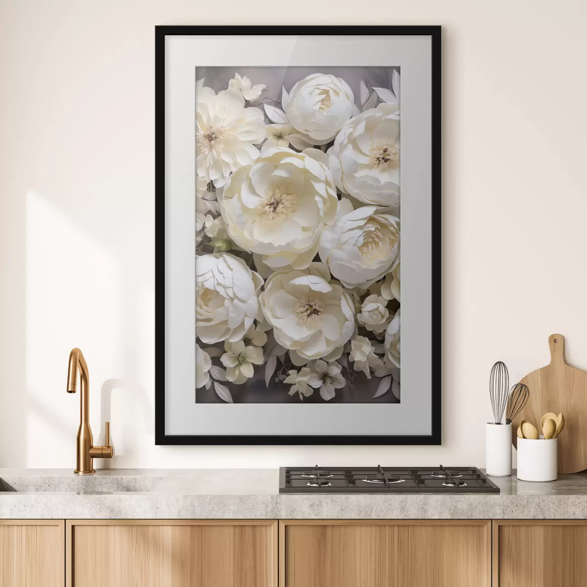Poster Pivoines blanches f50034