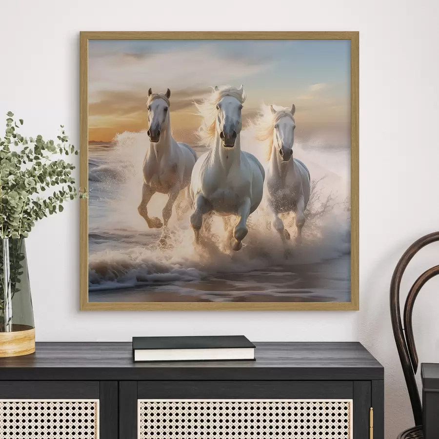 Papier peint Des chevaux sur le rivage f50037