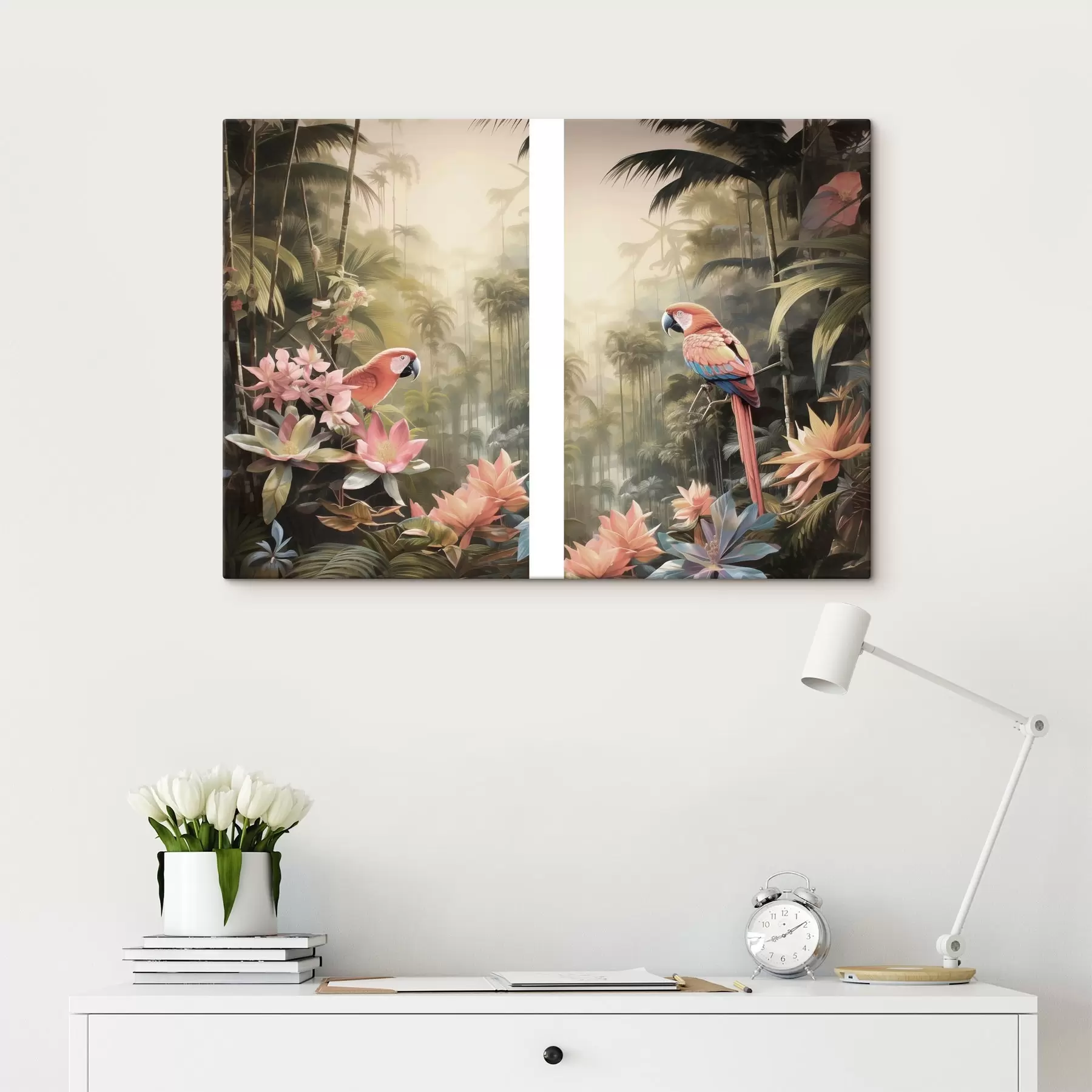 Tableau Flamants roses tropicaux m30771