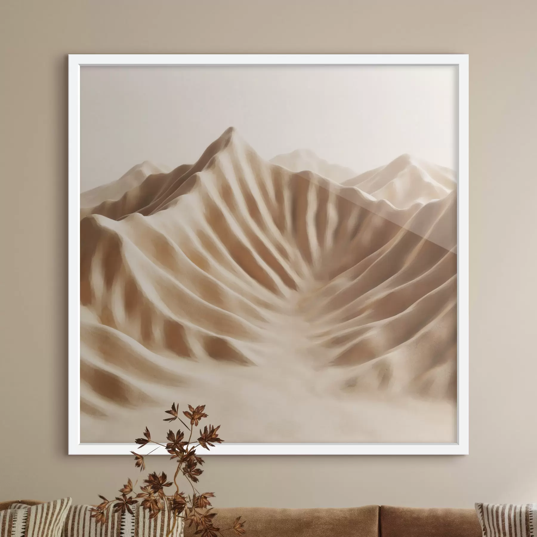 Papier peint Dunes décoratives texturées dans une palette de beiges, dans un style d'art contemporain f49728