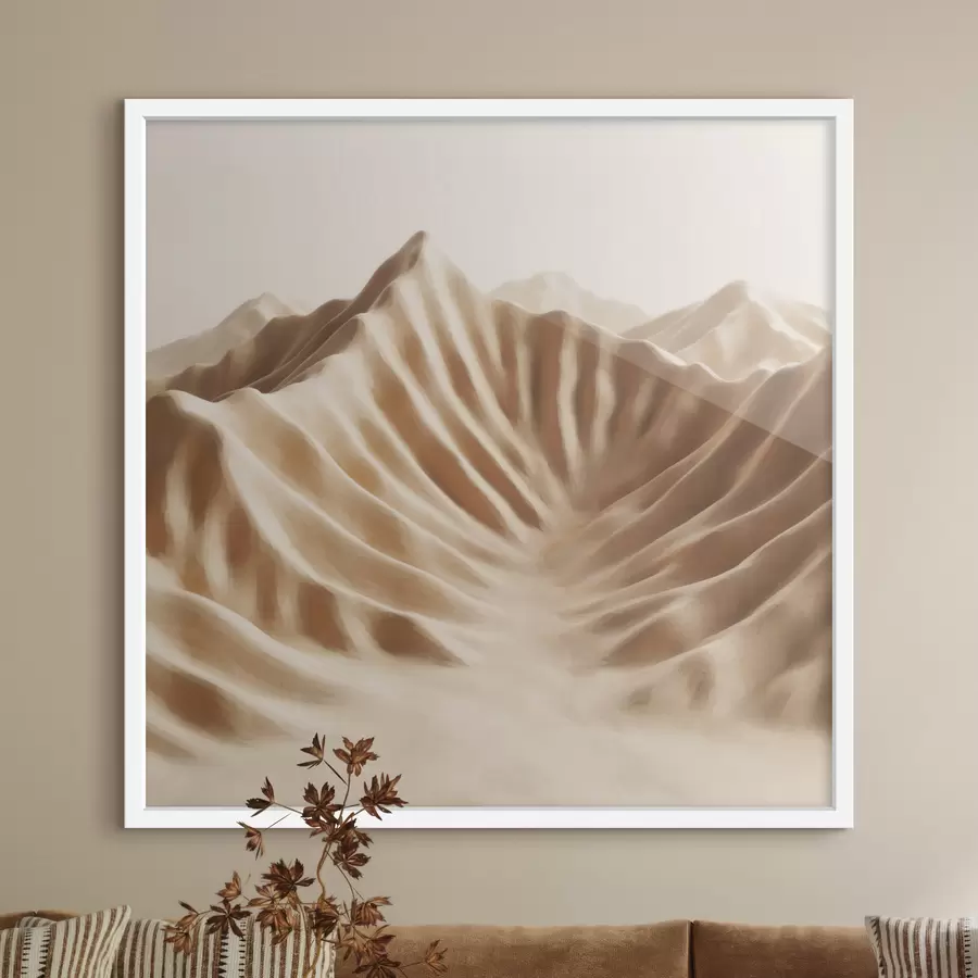Papier peint Dunes décoratives texturées dans une palette de beiges, dans un style d'art contemporain f49728