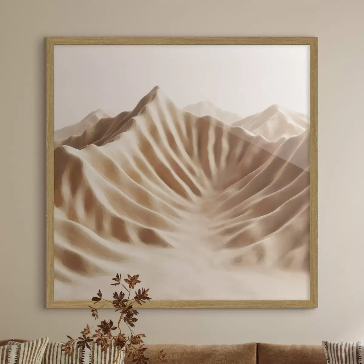 Poster Dunes décoratives texturées dans une palette de beiges, dans un style d'art contemporain f49728