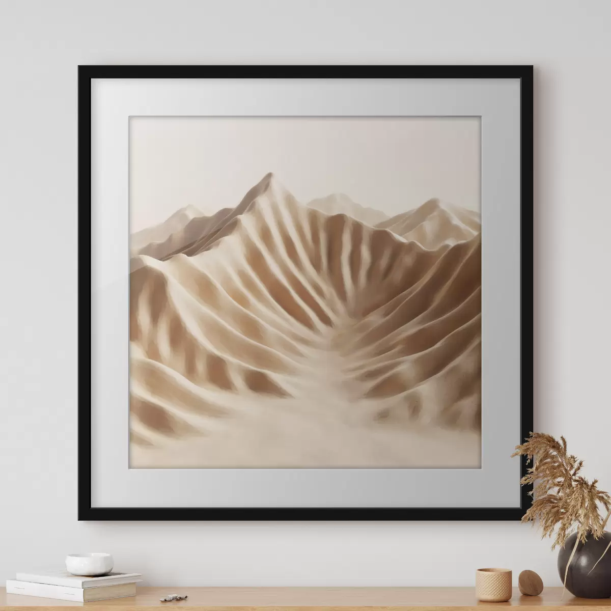 Poster Dunes décoratives texturées dans une palette de beiges, dans un style d'art contemporain f49728