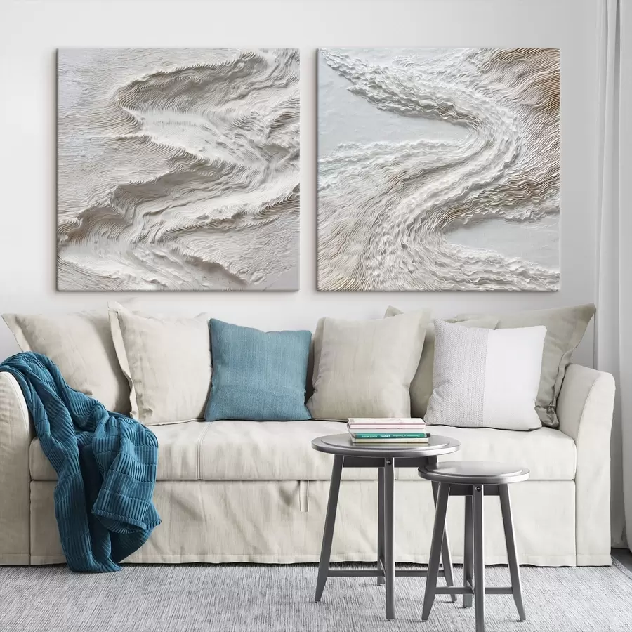 Tableau Relief texturé avec de fines lignes de contour, dans un style d'art contemporain m30652