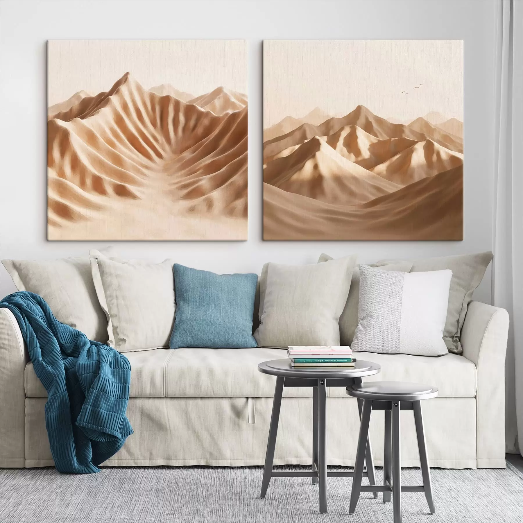 Tableau Composition naturelle mettant en valeur les jeux d'ombres sur les dunes, dans un style minimaliste m30656