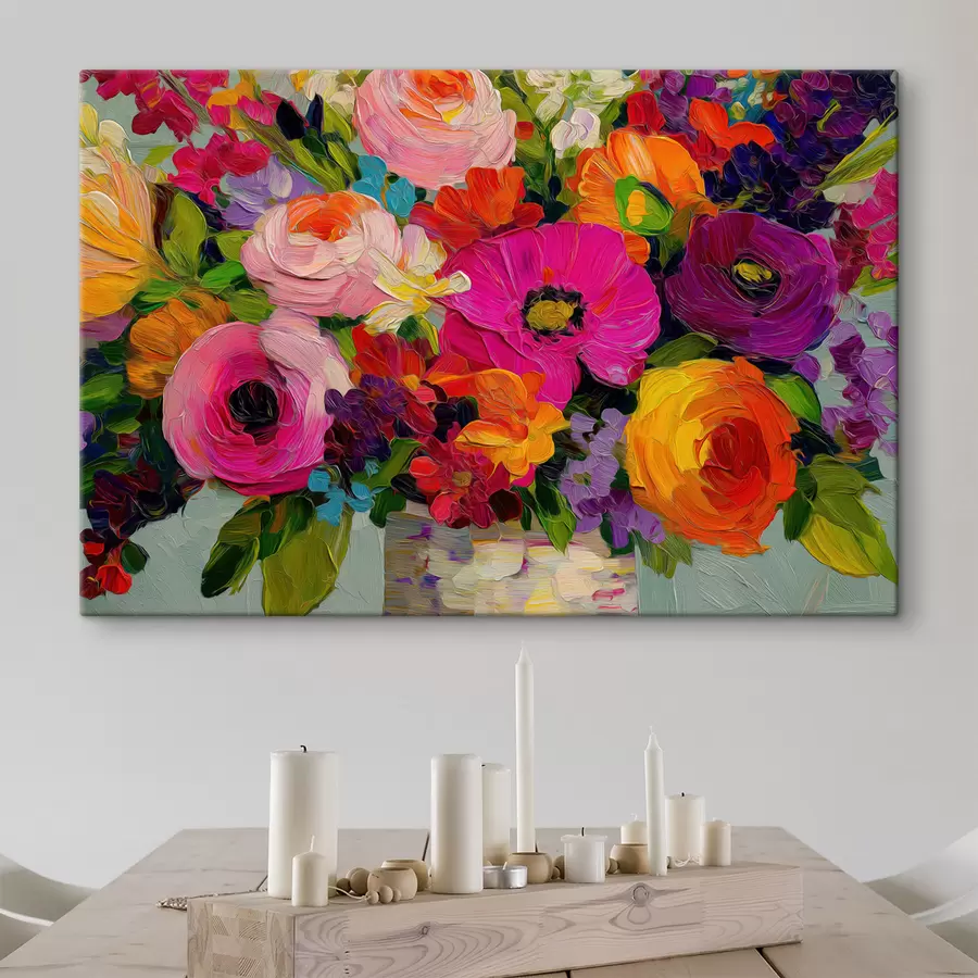 Tableau Un bouquet de fleurs aux couleurs éclatantes s50039