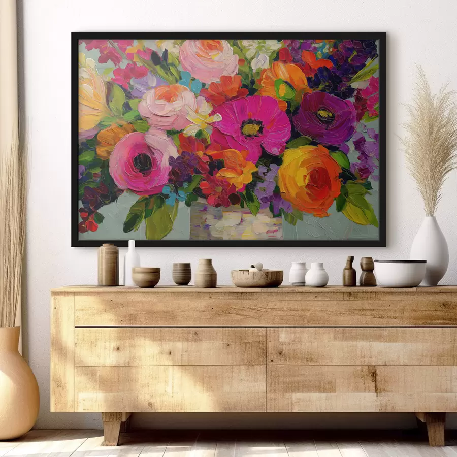 Papier peint Un bouquet de fleurs aux couleurs éclatantes f50039