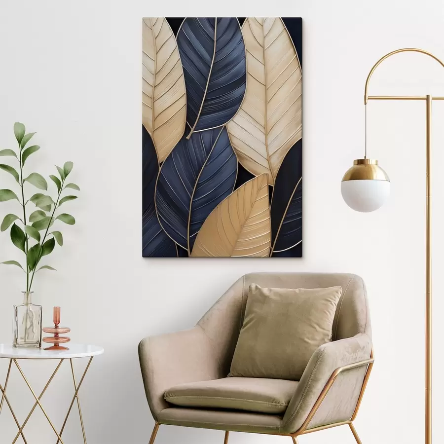 Tableau Peinture d'imitation de feuilles s50061