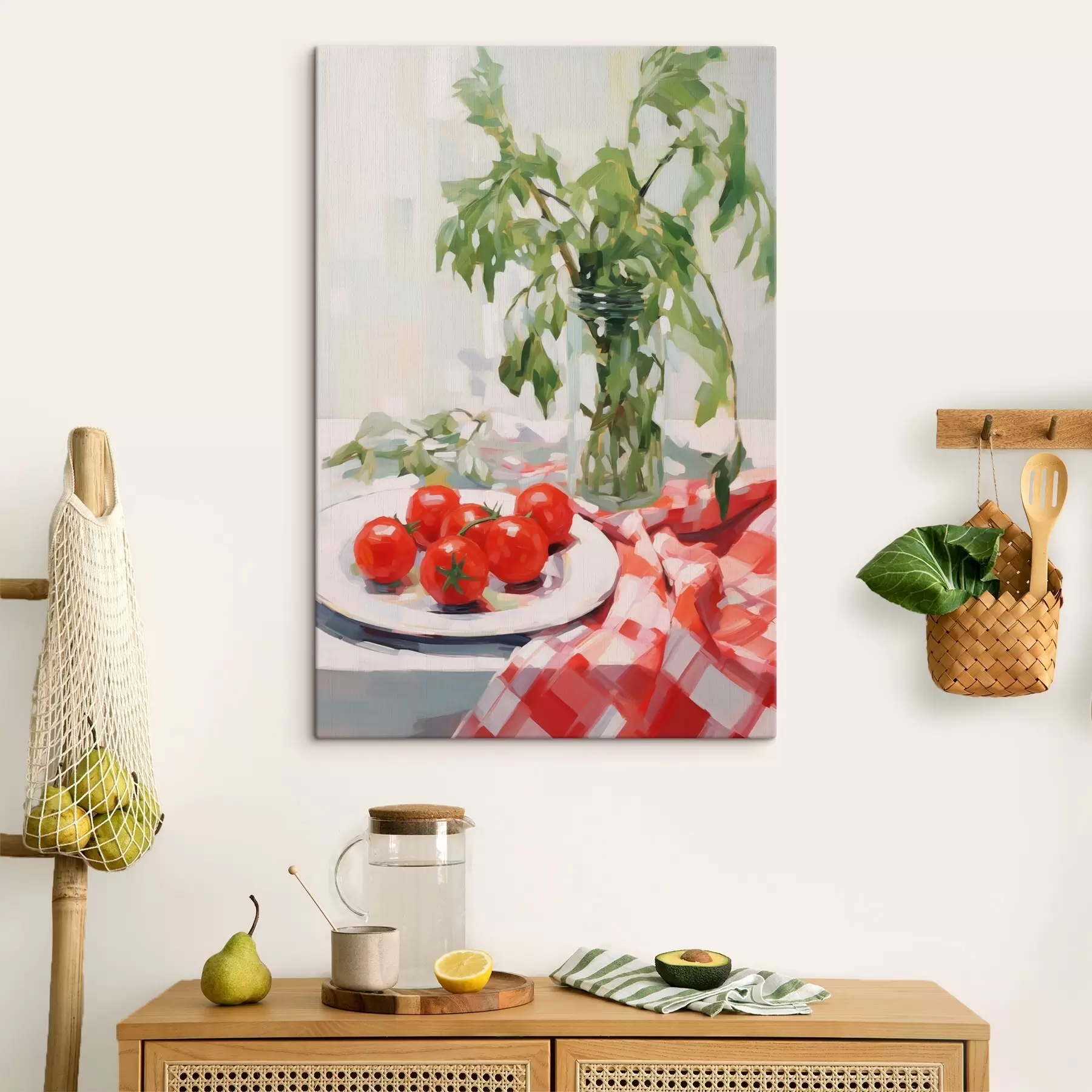 Tableau Des tomates dans une assiette, imitation de tableau s50064