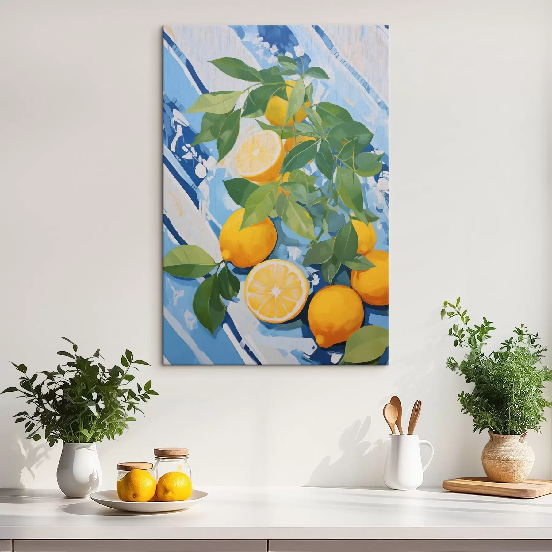 Tableau Citrons, peinture d'imitation s50066