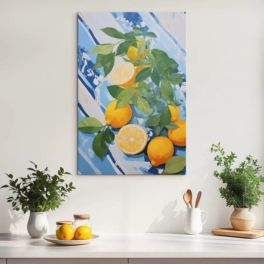 Tableau Citrons, peinture d'imitation s50066
