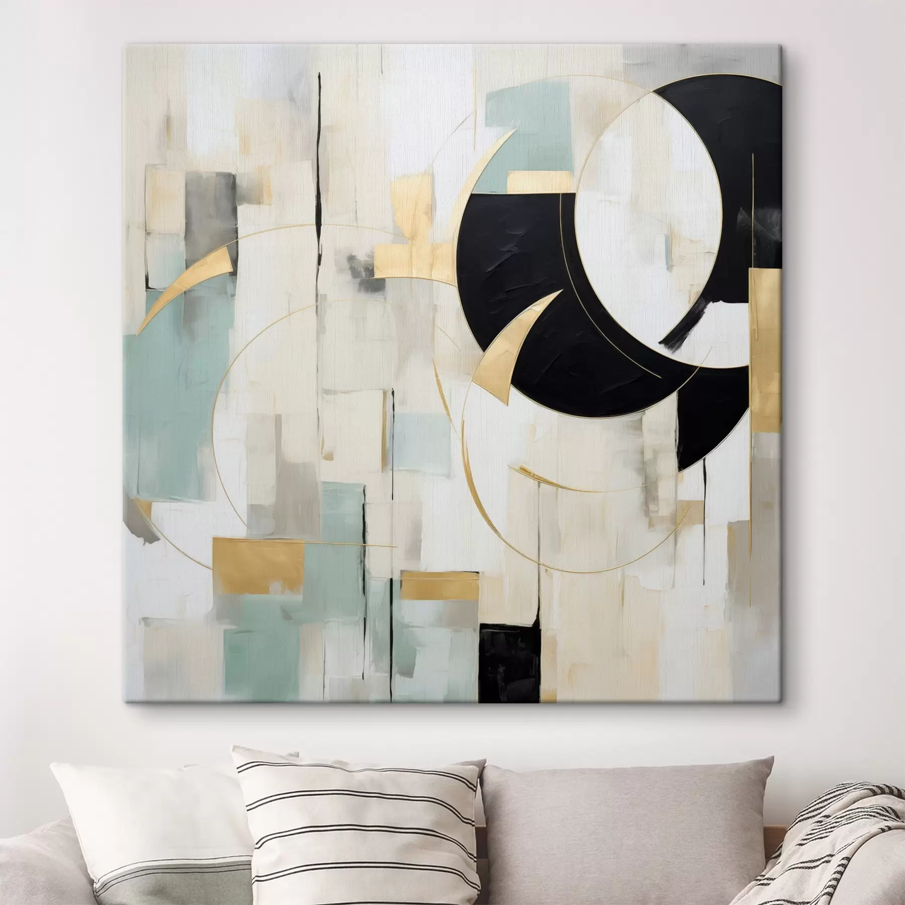 Tableau Abstraction géométrique, imitation de la peinture s50074