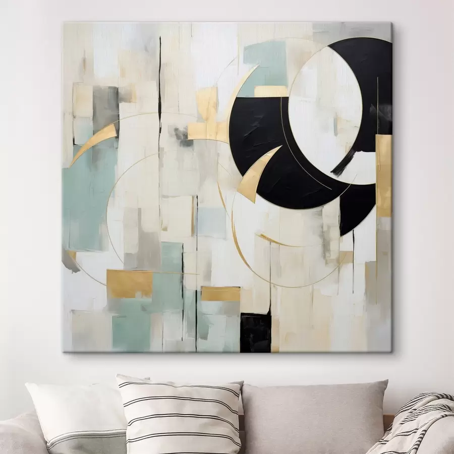 Tableau Abstraction géométrique, imitation de la peinture s50074